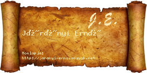 Járányi Ernő névjegykártya