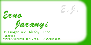 erno jaranyi business card