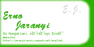 erno jaranyi business card